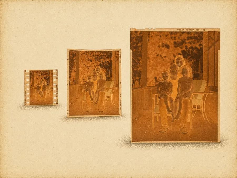 Reference photo of a 35mm negatives